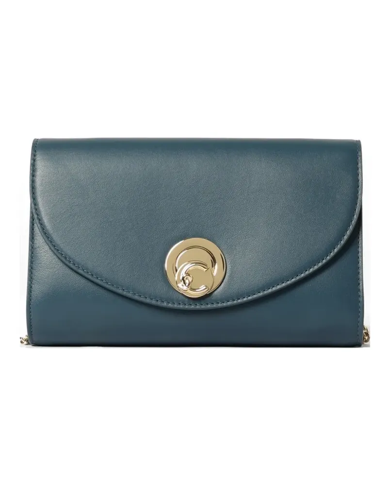 Coccinelle chain-strap leather clutch bag - Blau Blau