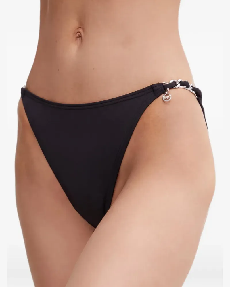 Michael Kors chain-link logo-charm bikini bottoms - Schwarz Schwarz