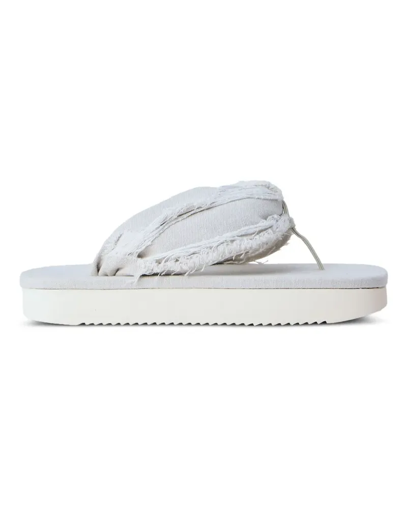 DRKSHDW by Rick Owens frayed denim sandals - Nude Nude