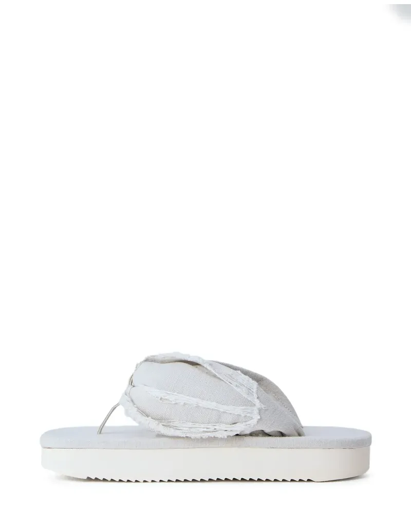 DRKSHDW by Rick Owens frayed denim sandals - Nude Nude