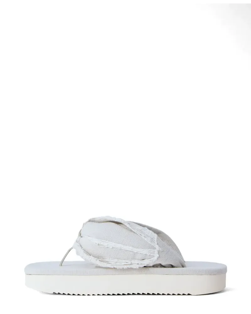 DRKSHDW by Rick Owens frayed denim sandals - Nude Nude