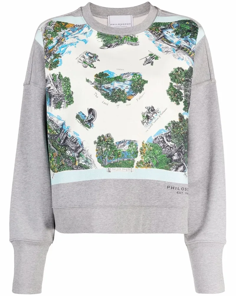 Philosophy Di Lorenzo Serafini Sweatshirt mit Print - Grau Grau