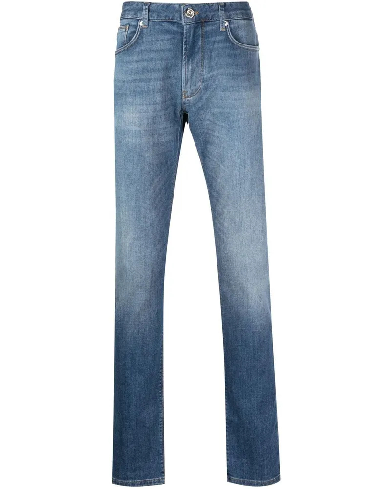 Emporio Armani Ausgeblichene Straight-Leg-Jeans Blau