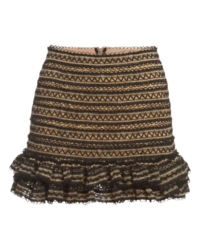 Pat Bo ruffled mini skirt - Nude Nude