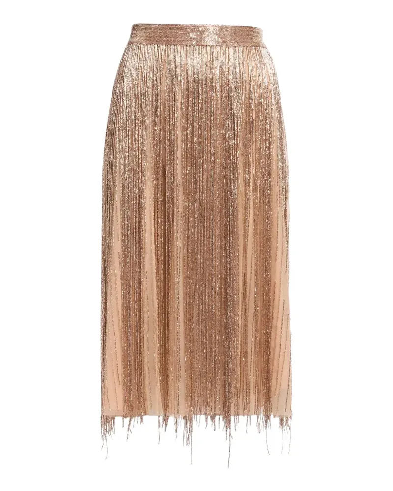 Elie Saab Midirock mit Perlenstickerei - Gold Gold