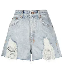 ksubi Jeans-Shorts in Distressed-Optik Blau