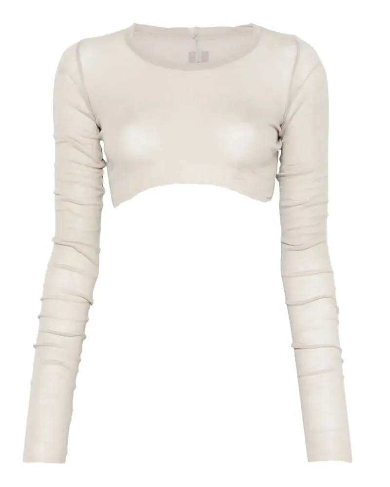 Rick Owens LS Cropped-Top - Grau Grau