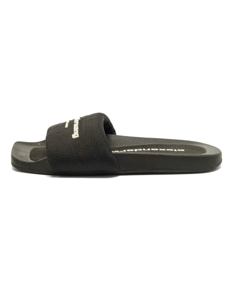 Alexander Wang Pantoletten mit Logo-Print - Schwarz Schwarz