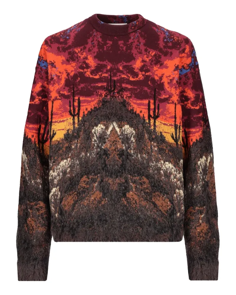 Laneus Pullover mit Rundhalsausschnitt - Rot Rot