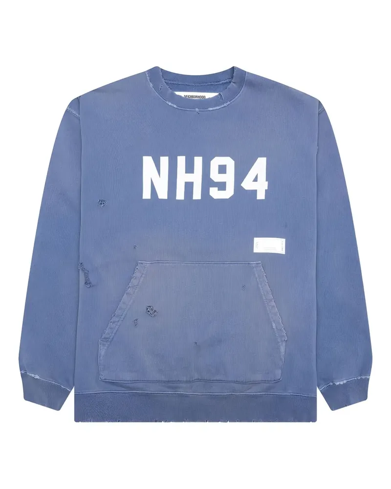 Neighborhood NH94 Sweatshirt im Distressed-Look - Blau Blau