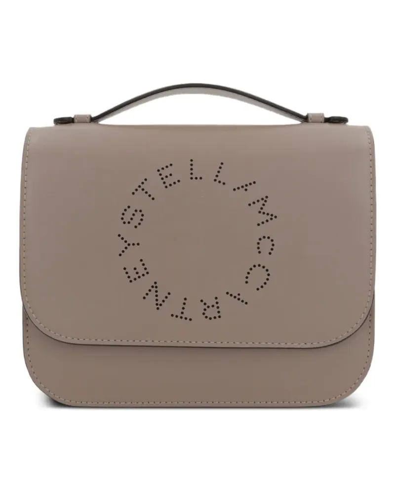 Stella McCartney Schultertasche mit perforiertem Logo - Nude Nude