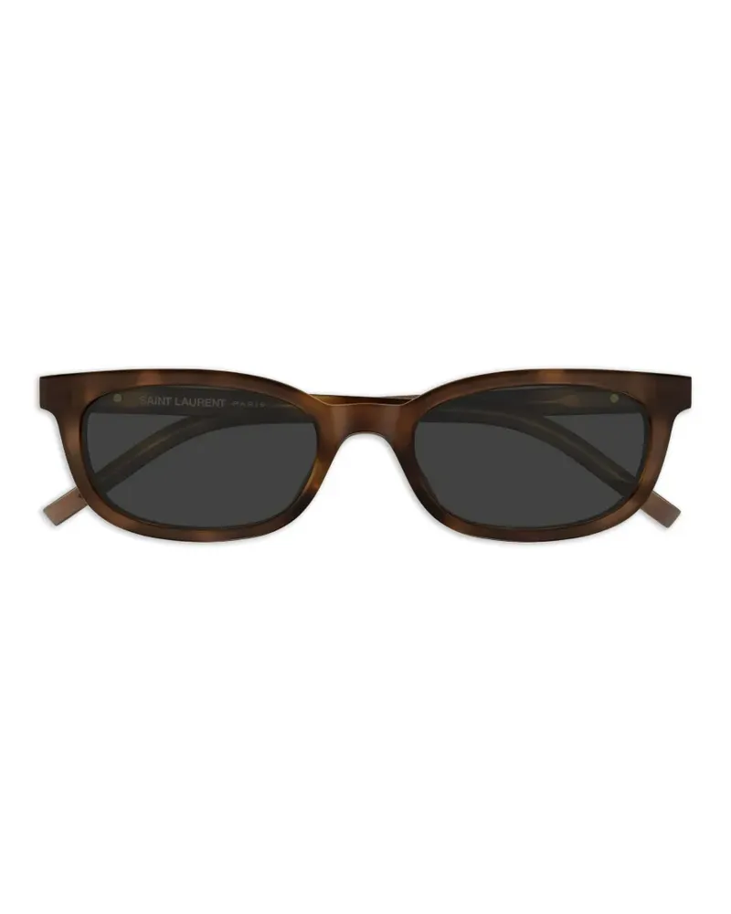 Saint Laurent Sonnenbrille mit eckigem Gestell - Braun Braun