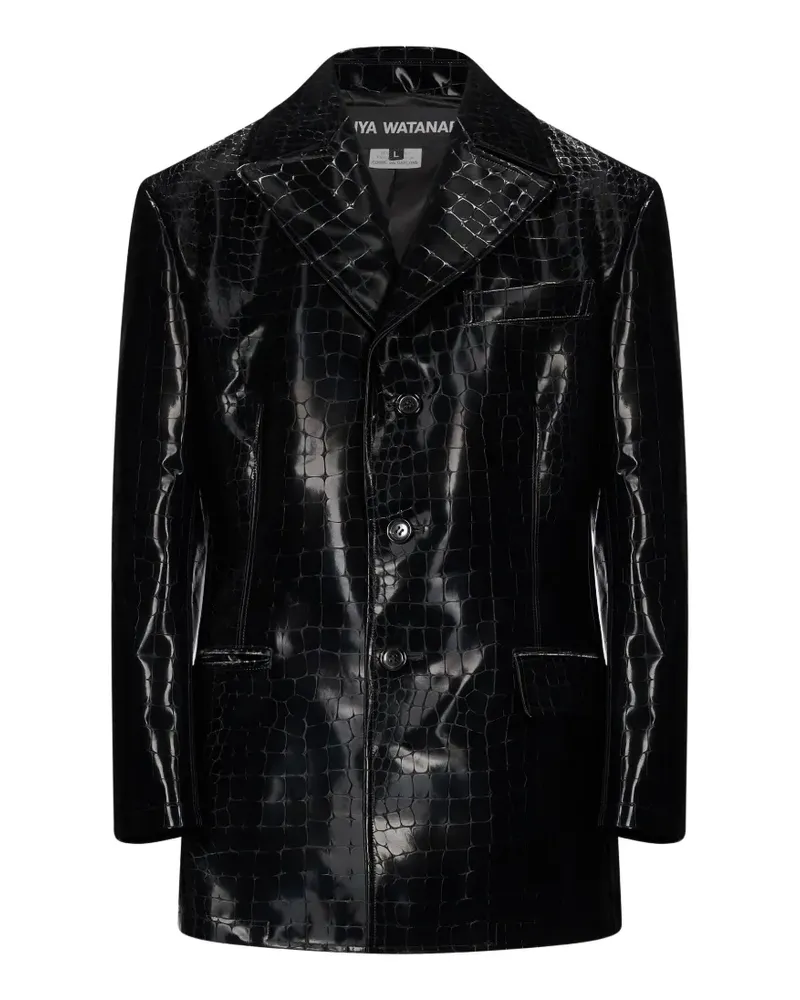 Junya Watanabe crocodile-effect single-breasted blazer - Schwarz Schwarz