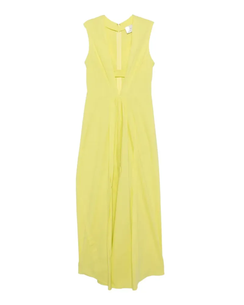 ALYSI V-neck gathered maxi dress - Gelb Gelb