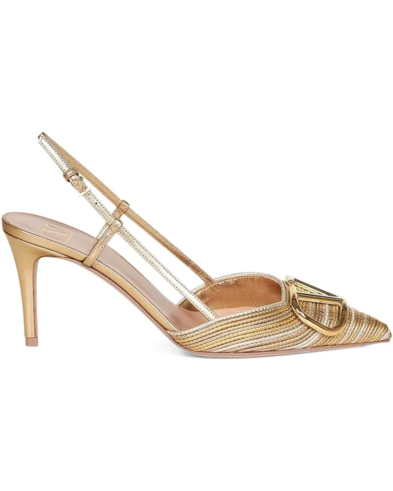 Valentino Garavani 80mm V-Logo slingback pumps - Nude Nude