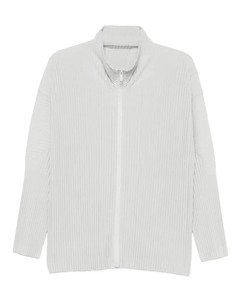 Issey Miyake plissé zip-up shirt - Grau Grau