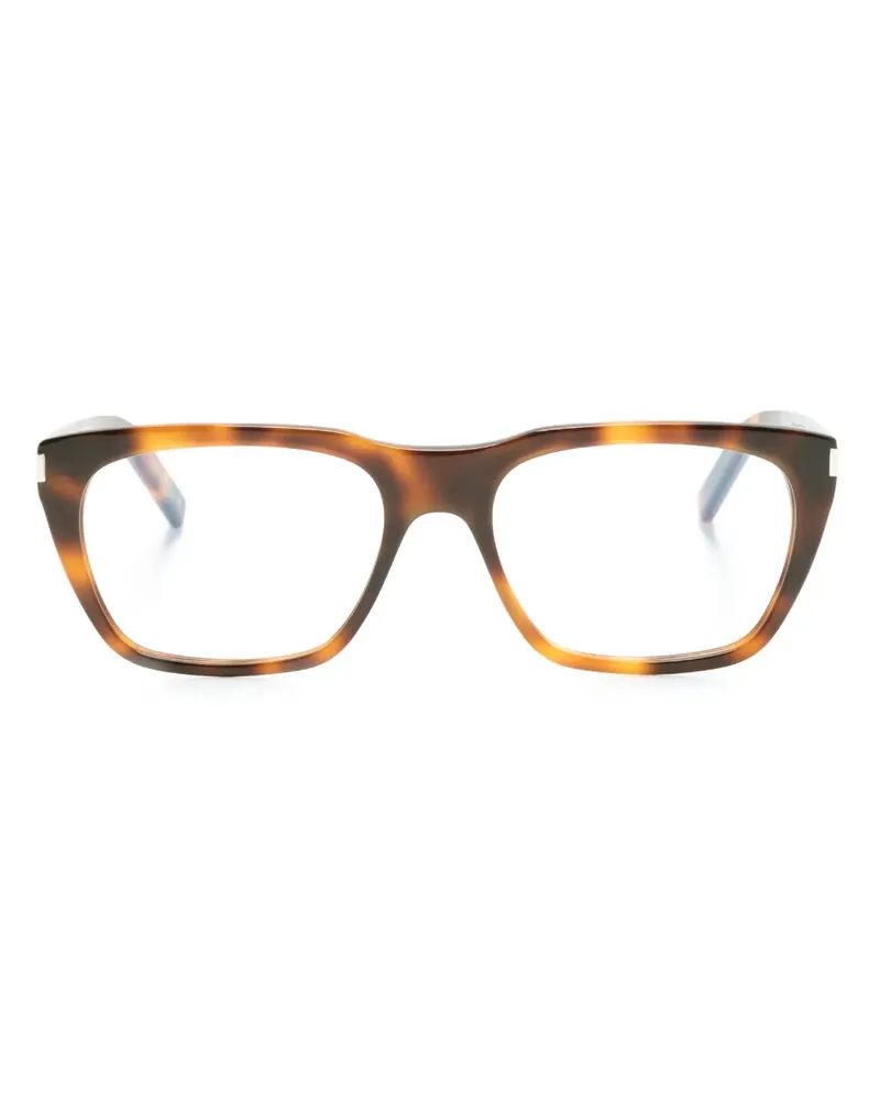 Saint Laurent Eckige Brille in Schildpattoptik - Braun Braun