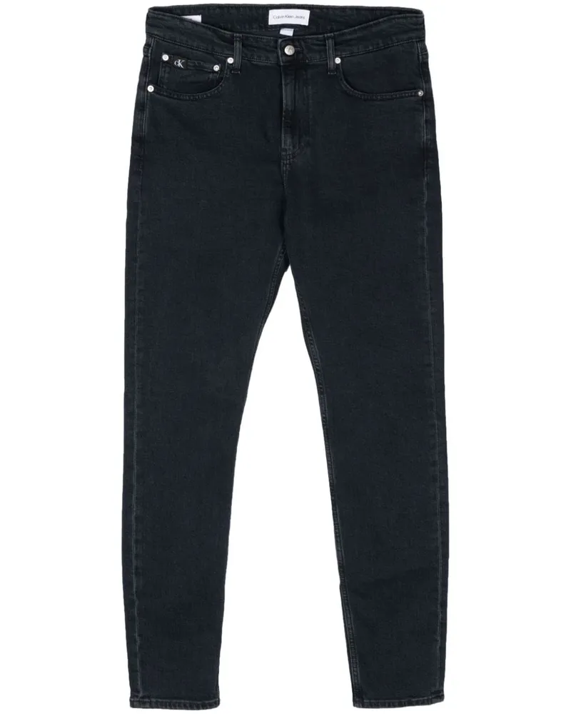 Calvin Klein Halbhohe Slim Tapered Jeans Blau