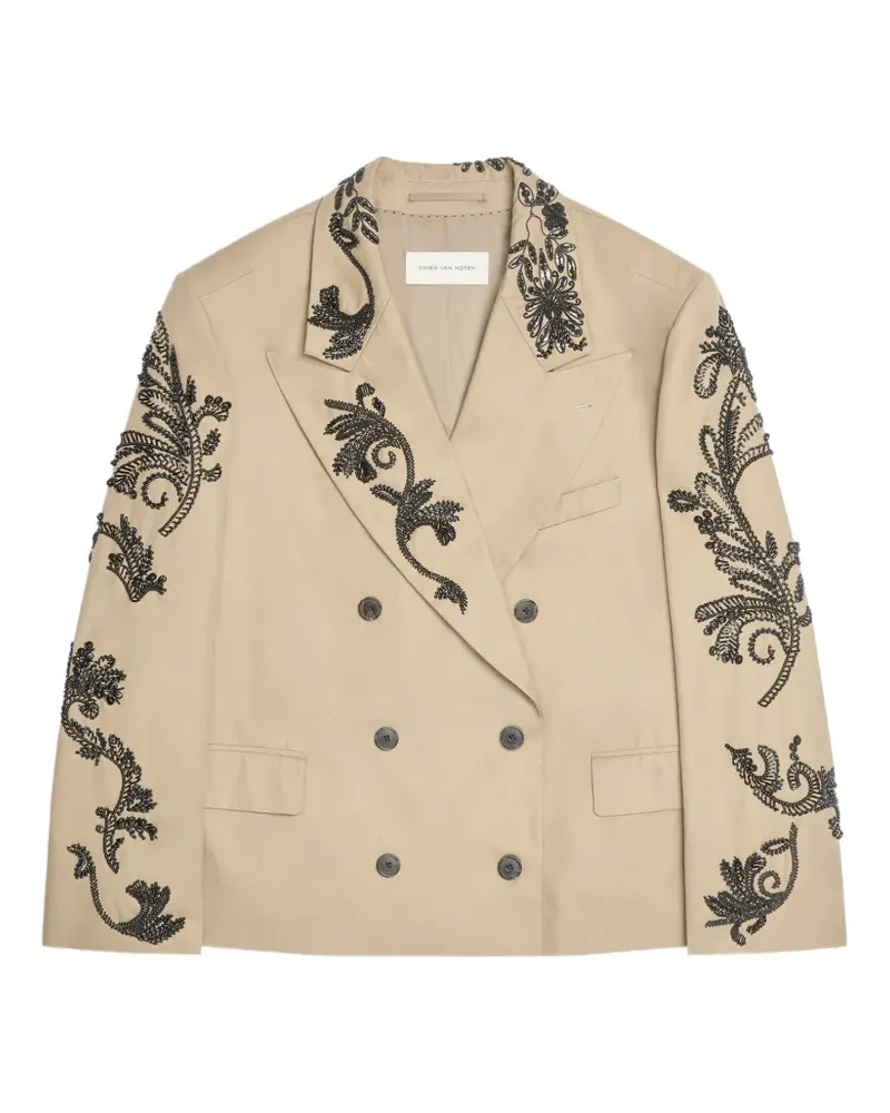 Dries van Noten Besticktes Sakko - Nude Nude
