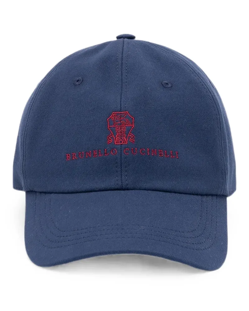 Brunello Cucinelli Baseballkappe mit Logo-Stickerei - Blau Blau