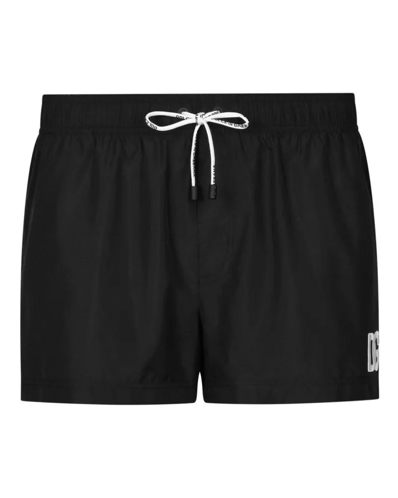 Dolce & Gabbana Badeshorts mit Logo-Print - Schwarz Schwarz