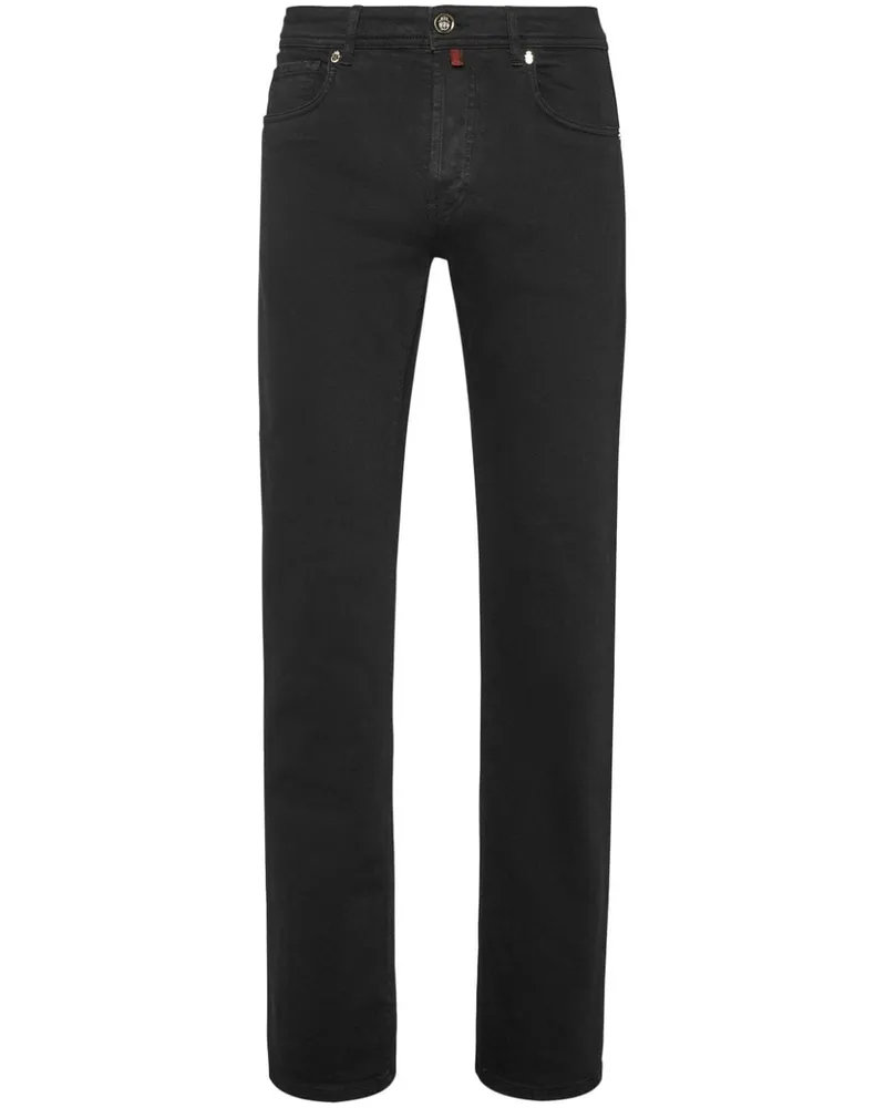 Billionaire Tief sitzende Straight-Leg-Jeans Schwarz