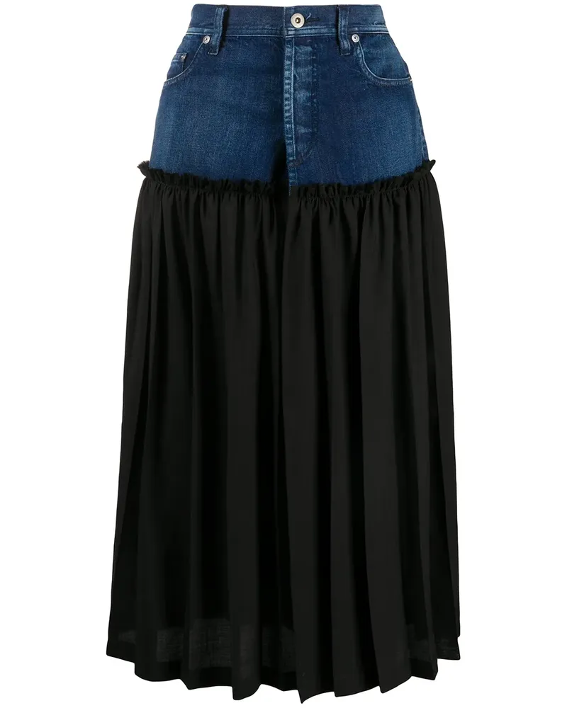Yohji Yamamoto Jeansrock mit Falten - Blau Blau