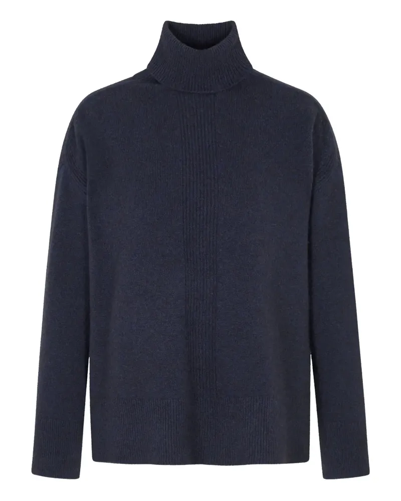 Emporio Armani Gerippter Rollkragenpullover - Blau Blau