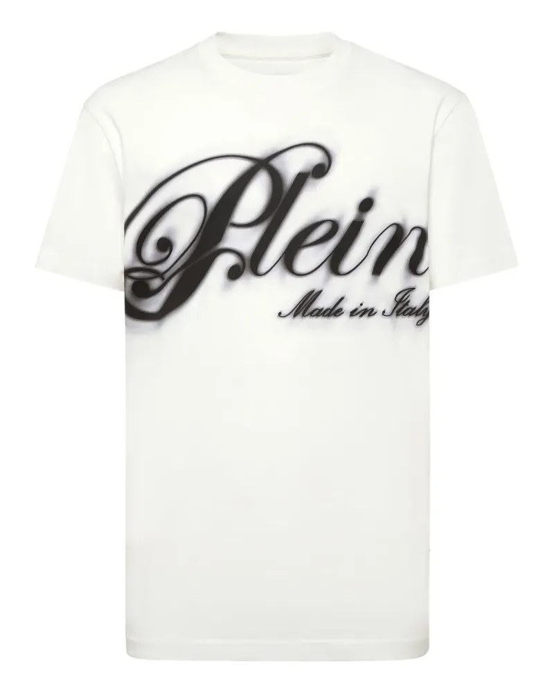 Philipp Plein T-Shirt mit Blur Signature-Print - Weiß Weiß