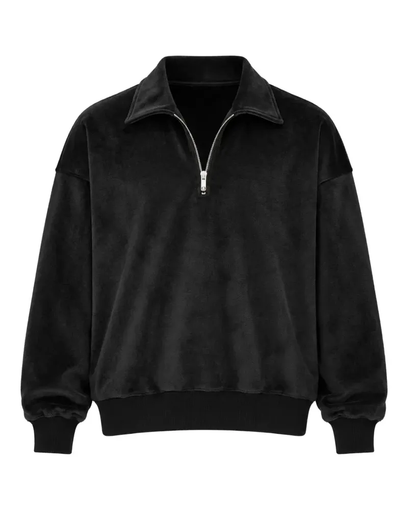 Song For The Mute half-zip velour sweatshirt - Schwarz Schwarz