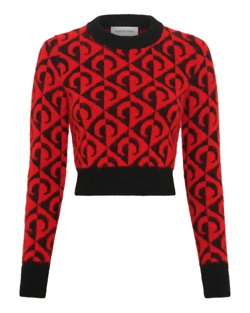 Marine Serre Moon lozenge-knit sweater - Rot Rot