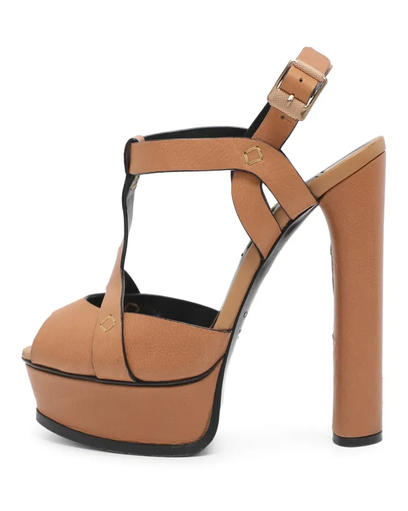 Casadei Plateau-Sandalen mit Schnallenriemen - Braun Braun