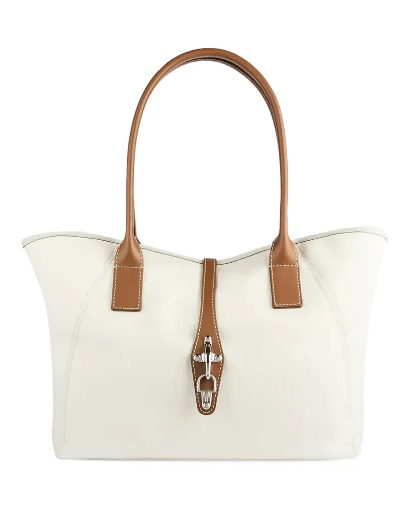 Fay leather-trim tote bag - Weiß Weiß