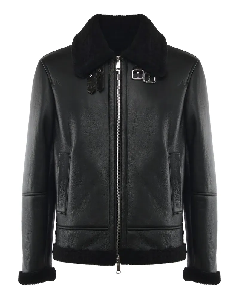 Giuliano Galiano Chicago leather jacket - Schwarz Schwarz