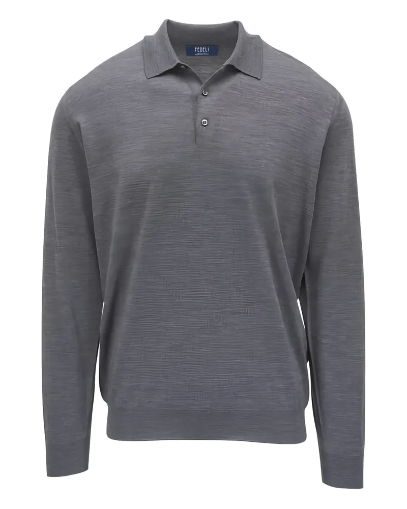 Fedeli Poloshirt mit Knopfleiste - Grau Grau