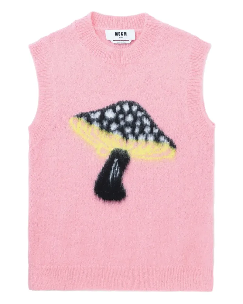 MSGM Trägershirt mit Pilz-Print - Rosa Rosa