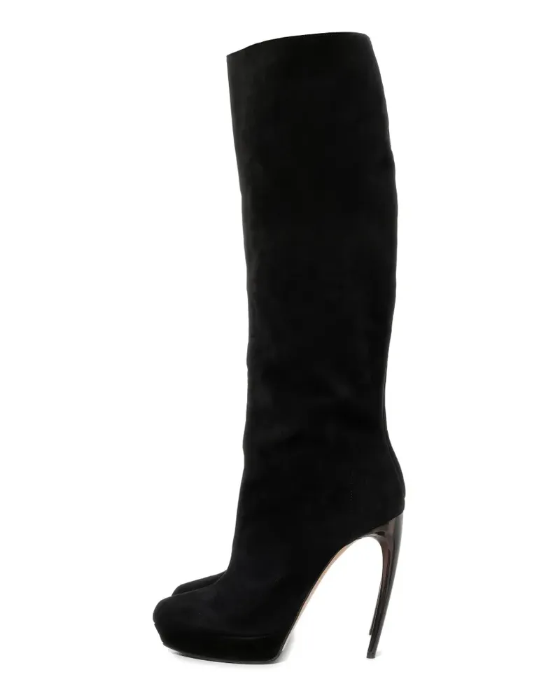 Alexander McQueen Stiefel mit Hornabsatz - Schwarz Schwarz