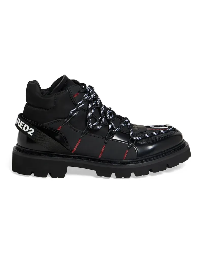 Dsquared2 Skiers Hiking-Boots mit Logo-Riemen - Schwarz Schwarz