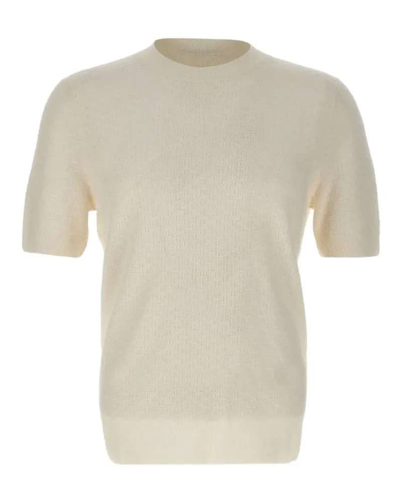 Gran Sasso woven-ddesign short sleeve sweatshirt - Nude Nude