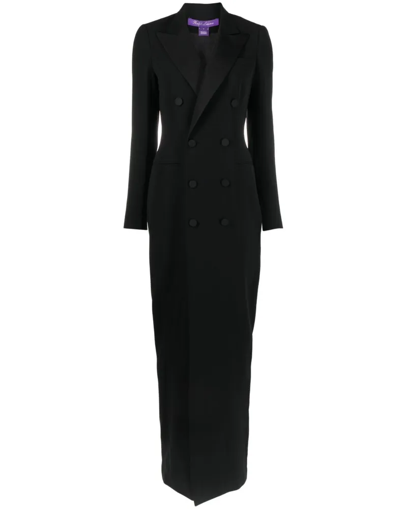 Ralph Lauren Doppelreihiges Maxikleid - Schwarz Schwarz
