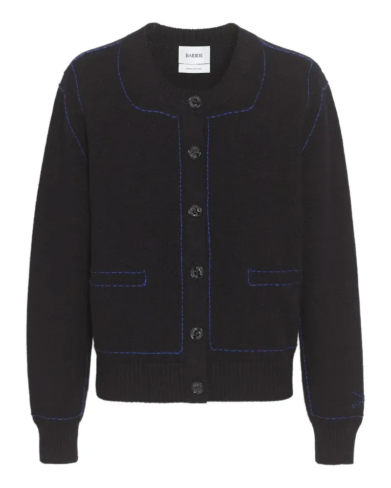 Barrie Cardigan mit Kontrastnähten - Schwarz Schwarz