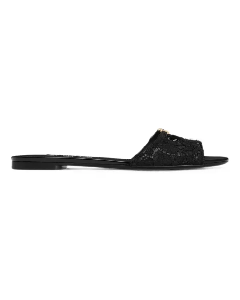 Dolce & Gabbana ciabatta flat slides - Schwarz Schwarz