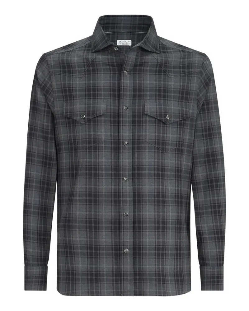 Brunello Cucinelli Hemd aus Baumwolle - Grau Grau