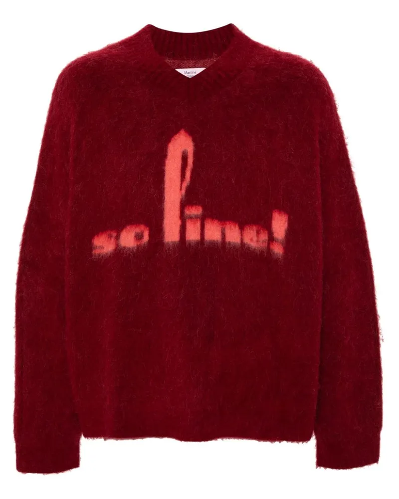 Martine Rose Gebürsteter Pullover mit V-Ausschnitt - Rot Rot