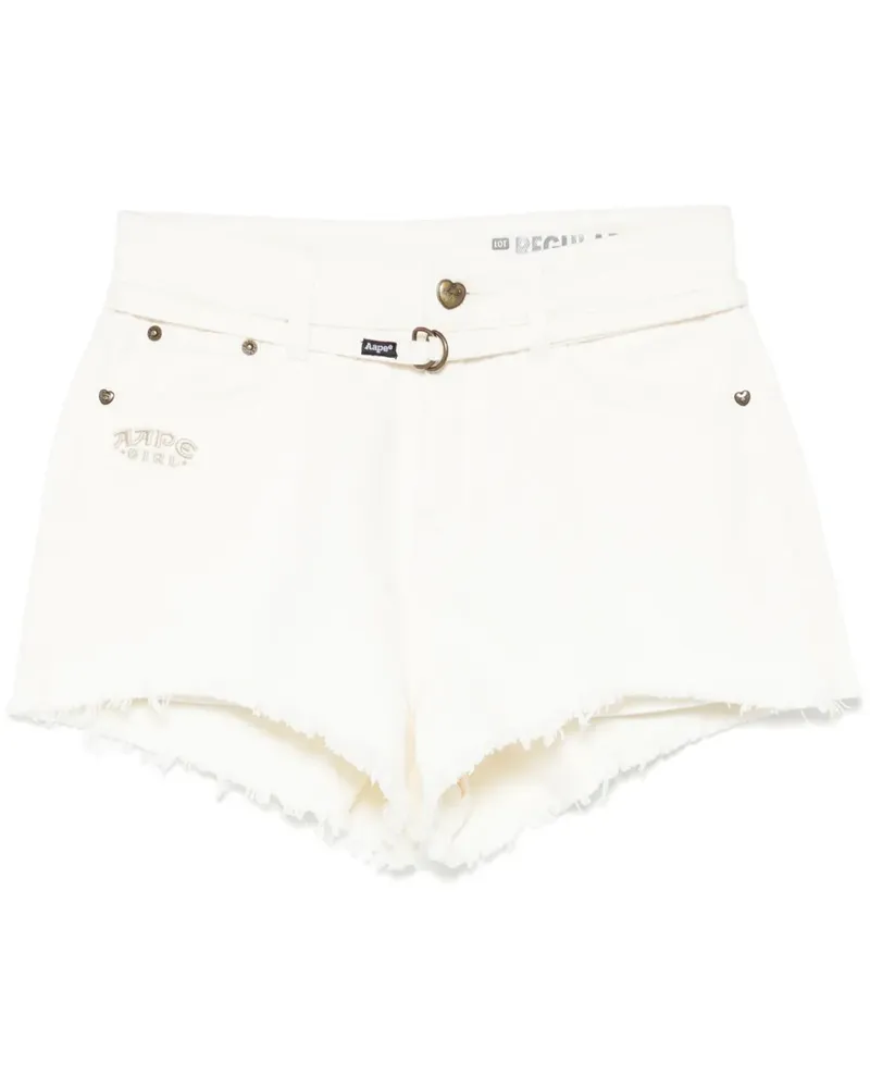 BAPE Shorts mit Logo-Stickerei - Weiß Weiß