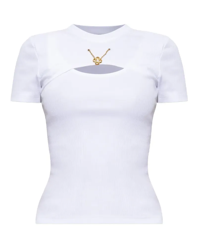 Casablanca Paris T-Shirt mit Cut-Out - Weiß Weiß