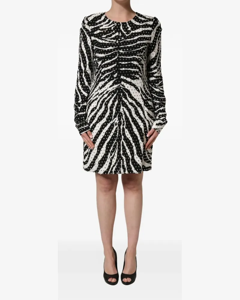 Dolce & Gabbana zebra-print rhinestone-embellished dress - Schwarz Schwarz