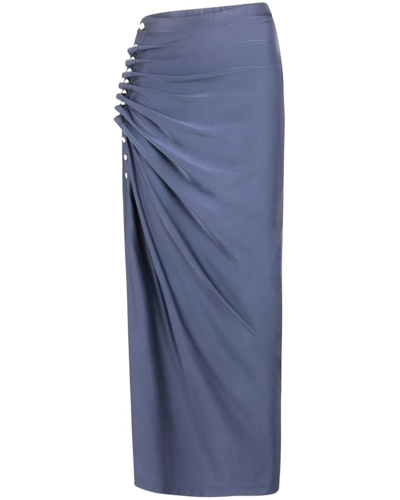 Paco Rabanne Drapierter Midirock - Blau Blau