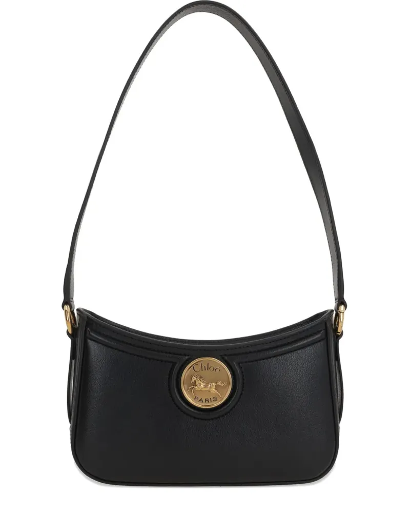 Chloé Schultertasche mit Logo-Schild - Schwarz Schwarz