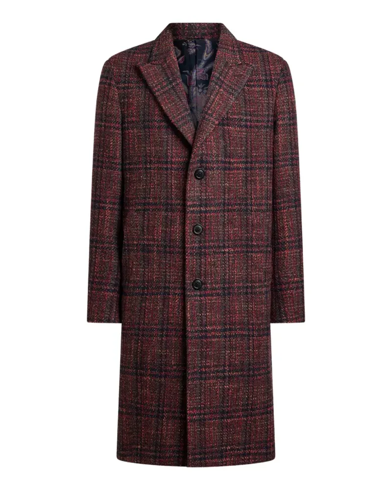 Etro wool and cashmere coat with check motif - Rot Rot